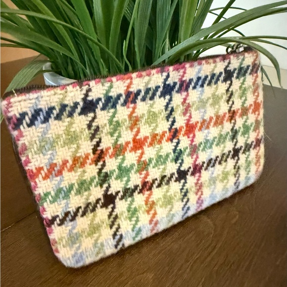 Vintage Coach Tattersall Houndstooth Wool Tweed Wristlet - Picture 3 of 6